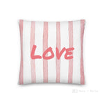 Load image into Gallery viewer, Pink Stripe Pattern Love Square Cushion Cushions
