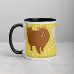 Load image into Gallery viewer, Pomeranian Mug With Colour Inside Black Mugs
