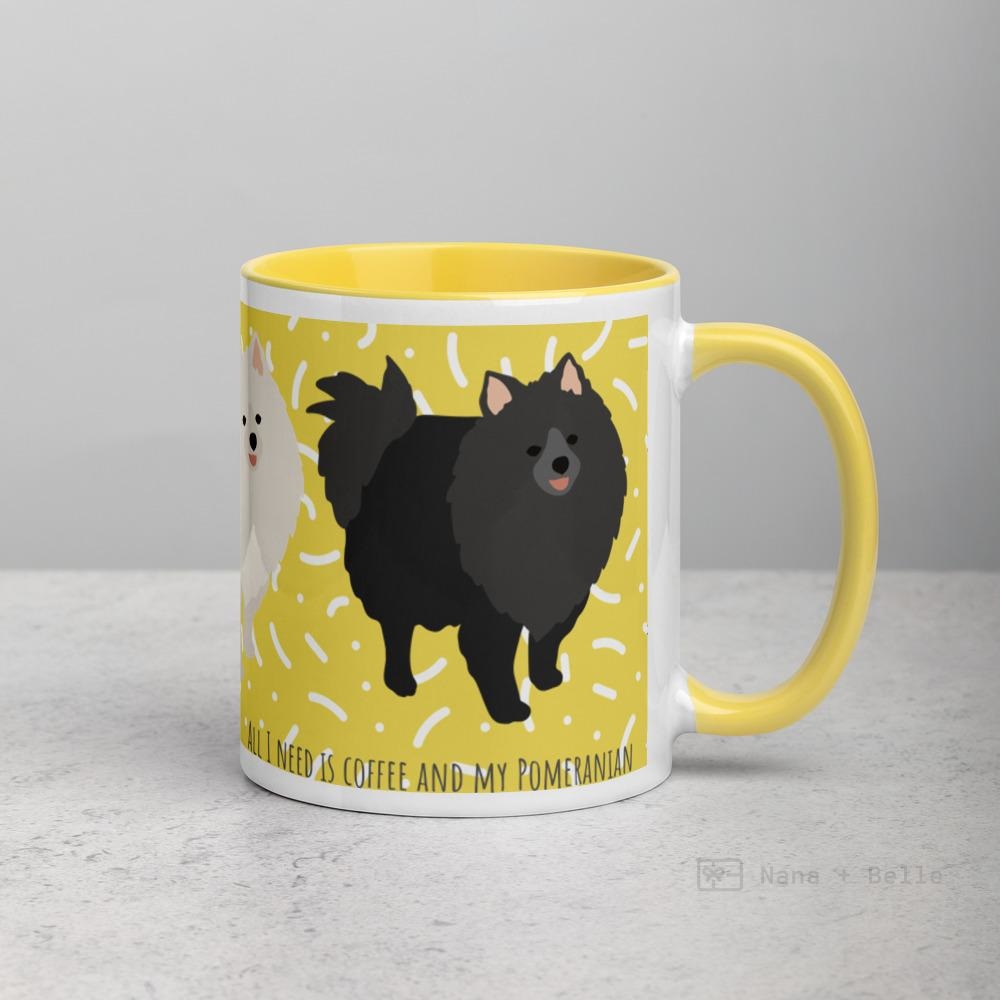 Pomeranian Mug With Colour Inside Mugs