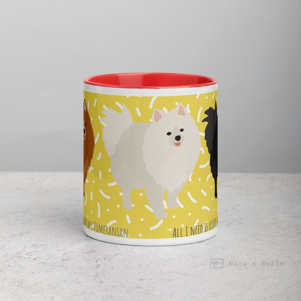 Pomeranian Mug With Colour Inside Mugs