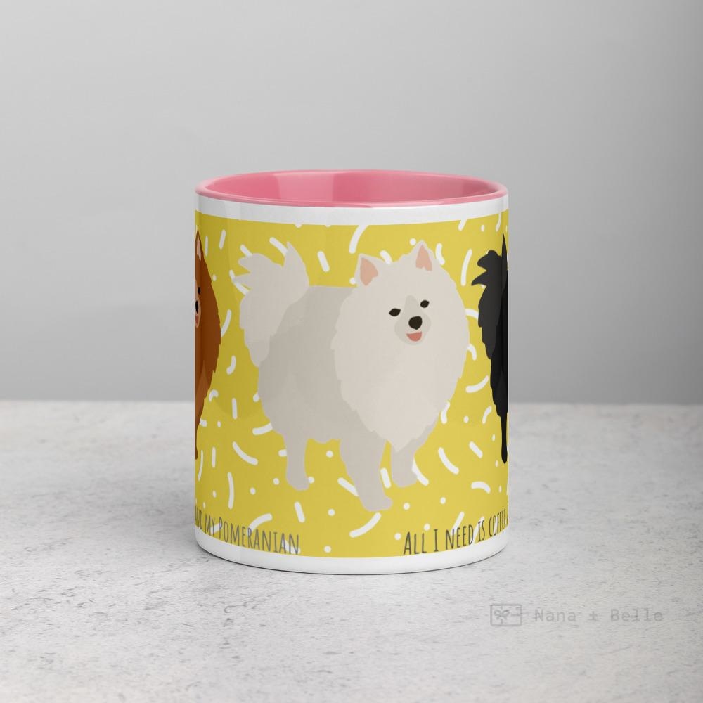 Pomeranian Mug With Colour Inside Mugs