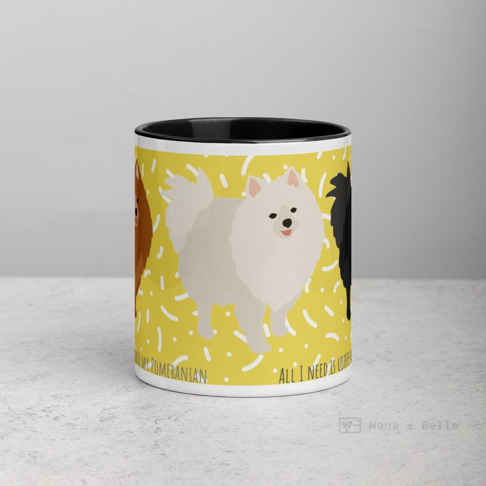 Pomeranian Mug With Colour Inside Mugs