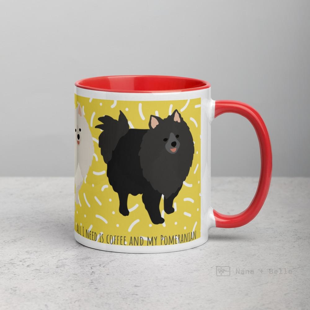 Pomeranian Mug With Colour Inside Mugs