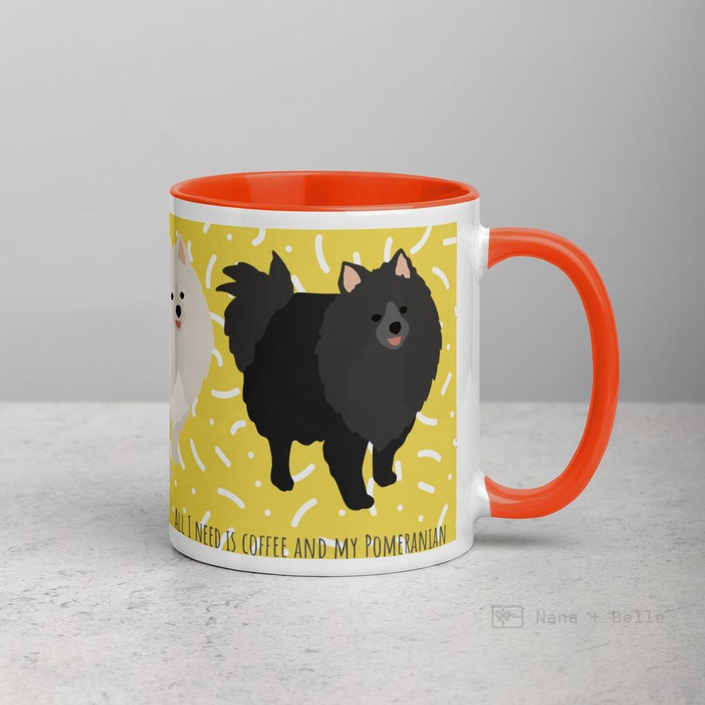 Pomeranian Mug With Colour Inside Mugs