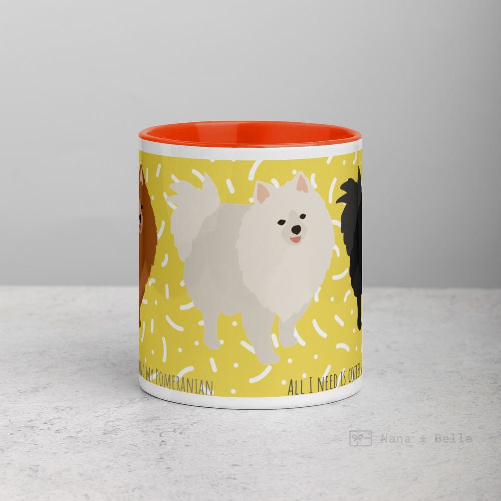 Pomeranian Mug With Colour Inside Mugs