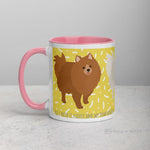 Load image into Gallery viewer, Pomeranian Mug With Colour Inside Pink Mugs
