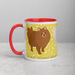 Load image into Gallery viewer, Pomeranian Mug With Colour Inside Red Mugs
