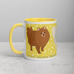 Load image into Gallery viewer, Pomeranian Mug With Colour Inside Yellow Mugs
