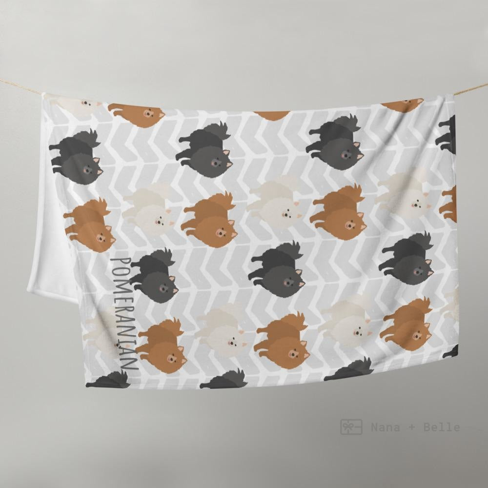 Pomeranian Throw Blanket Cushions