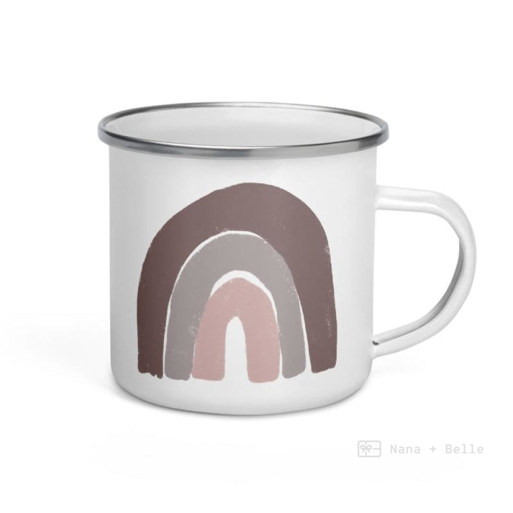 Purple Grey Pink Rainbows Enamel Mug / Rainbow Cup Mugs