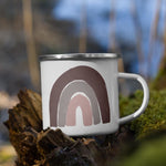 Load image into Gallery viewer, Purple Grey Pink Rainbows Enamel Mug / Rainbow Cup Mugs
