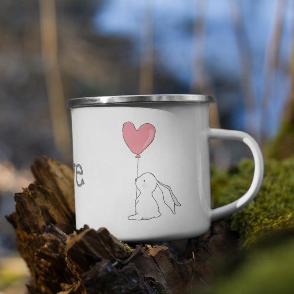 Rabbit Enamel Heart Balloon Love Mug / Cup Mugs