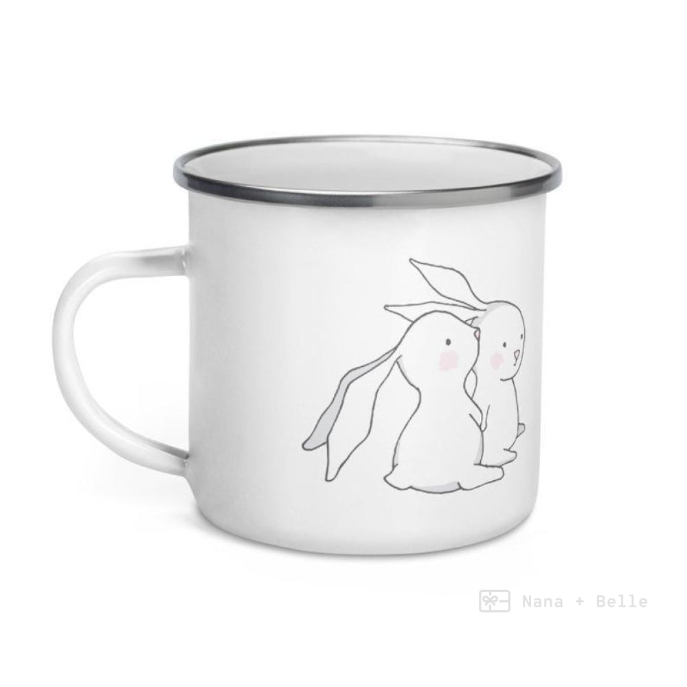 Rabbits Enamel Mug / Hugs And Kisses Cup Mugs