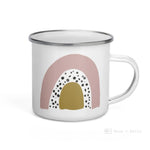 Load image into Gallery viewer, Rainbow Black Dots Enamel Mug / Rainbow Cup Mugs
