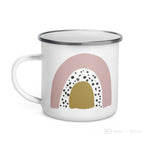 Load image into Gallery viewer, Rainbow Black Dots Enamel Mug / Rainbow Cup Mugs
