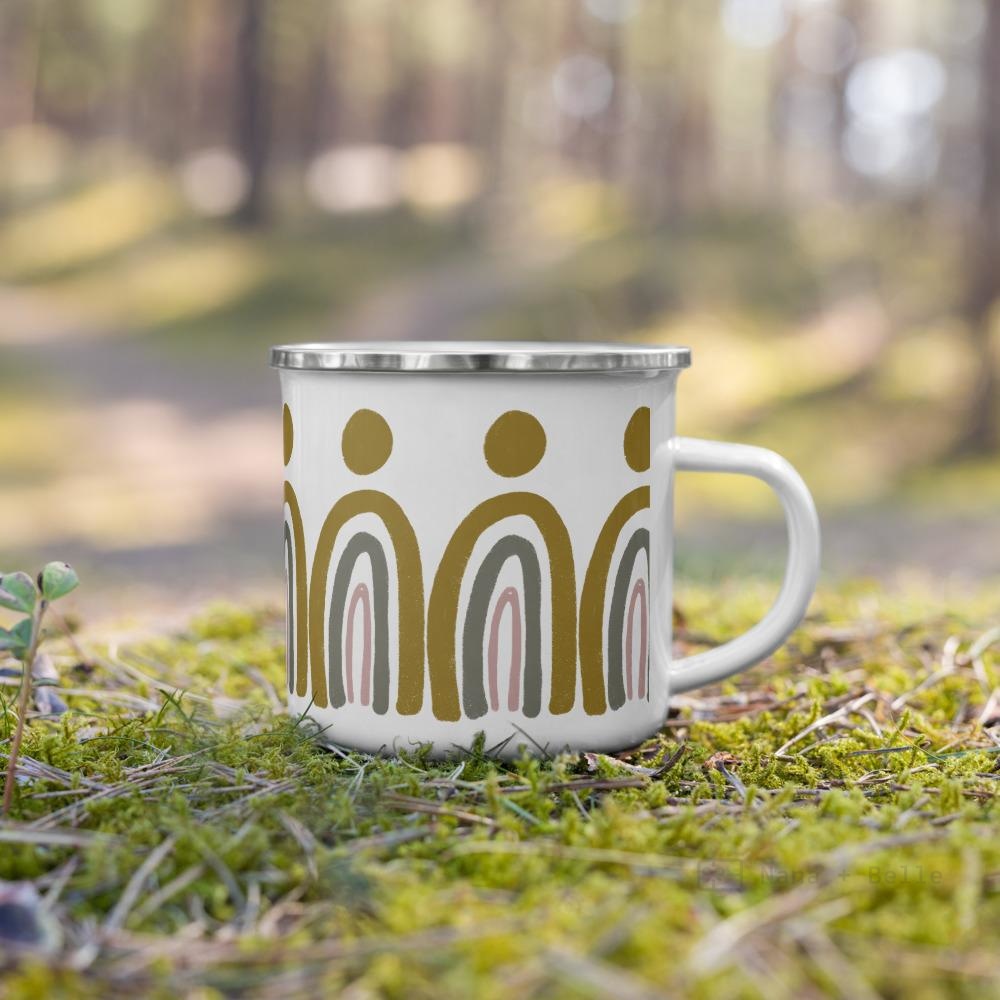 Rainbow enamel mug, kids unbreakable cup, enamel mug, rainbow cup, chocolate mug - Nana + Belle