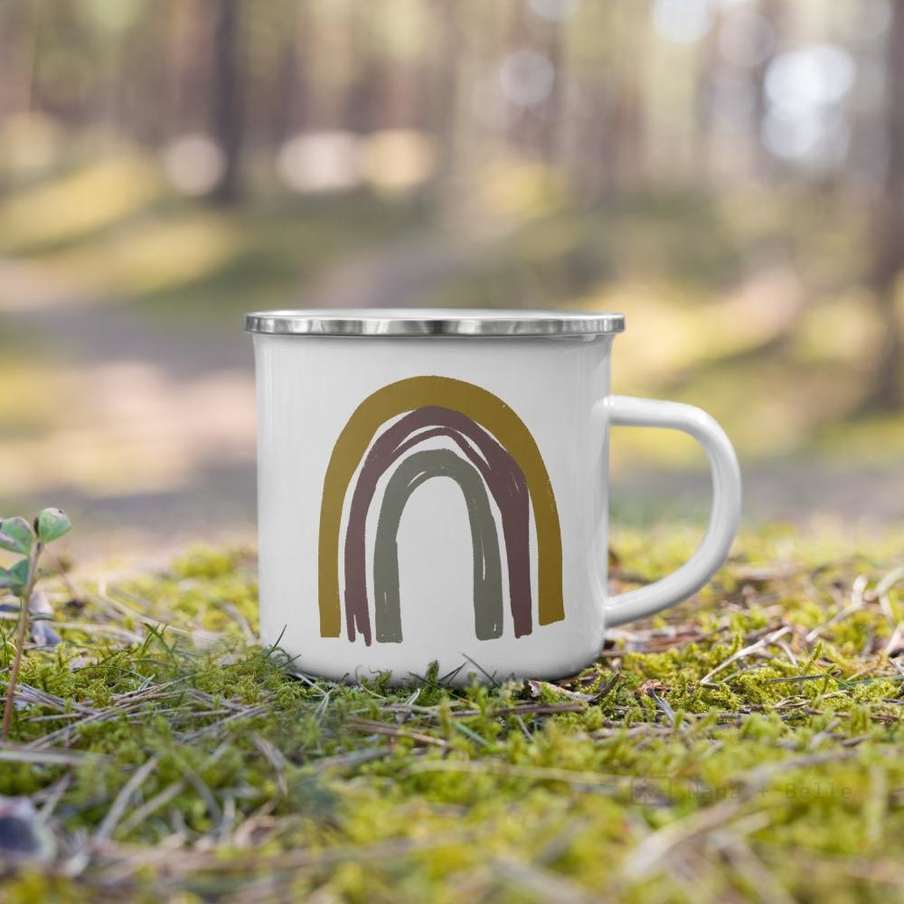 Rainbow enamel mug, kids unbreakable cup, enamel mug, rainbow cup, chocolate mug - Nana + Belle