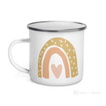 Load image into Gallery viewer, Rainbow Kisses And Heart Enamel Mug / Rainbow Cup Mugs
