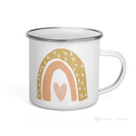 Load image into Gallery viewer, Rainbow Kisses And Heart Enamel Mug / Rainbow Cup Mugs
