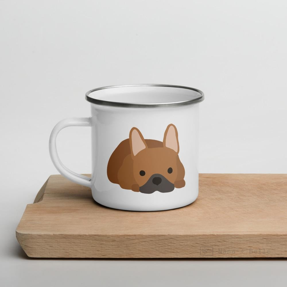 Red Fawn French Bulldog Frenchie Enamel Mug Mugs