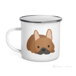 Red Fawn French Bulldog Frenchie Enamel Mug Mugs