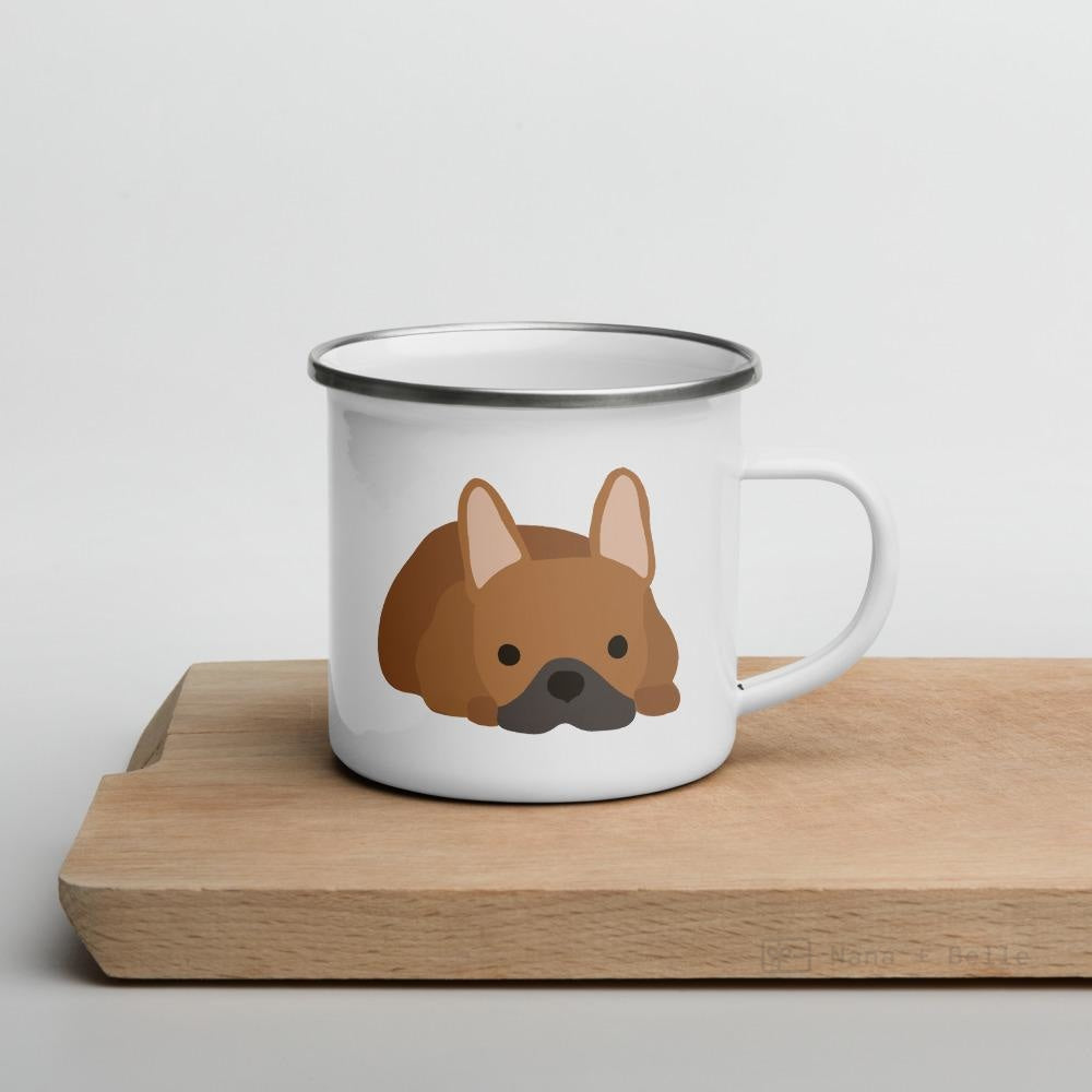 Red Fawn French Bulldog Frenchie Enamel Mug Mugs