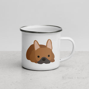 Red Fawn French Bulldog Frenchie Enamel Mug Mugs