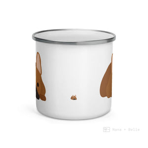 Red Fawn French Bulldog Frenchie Enamel Mug Mugs