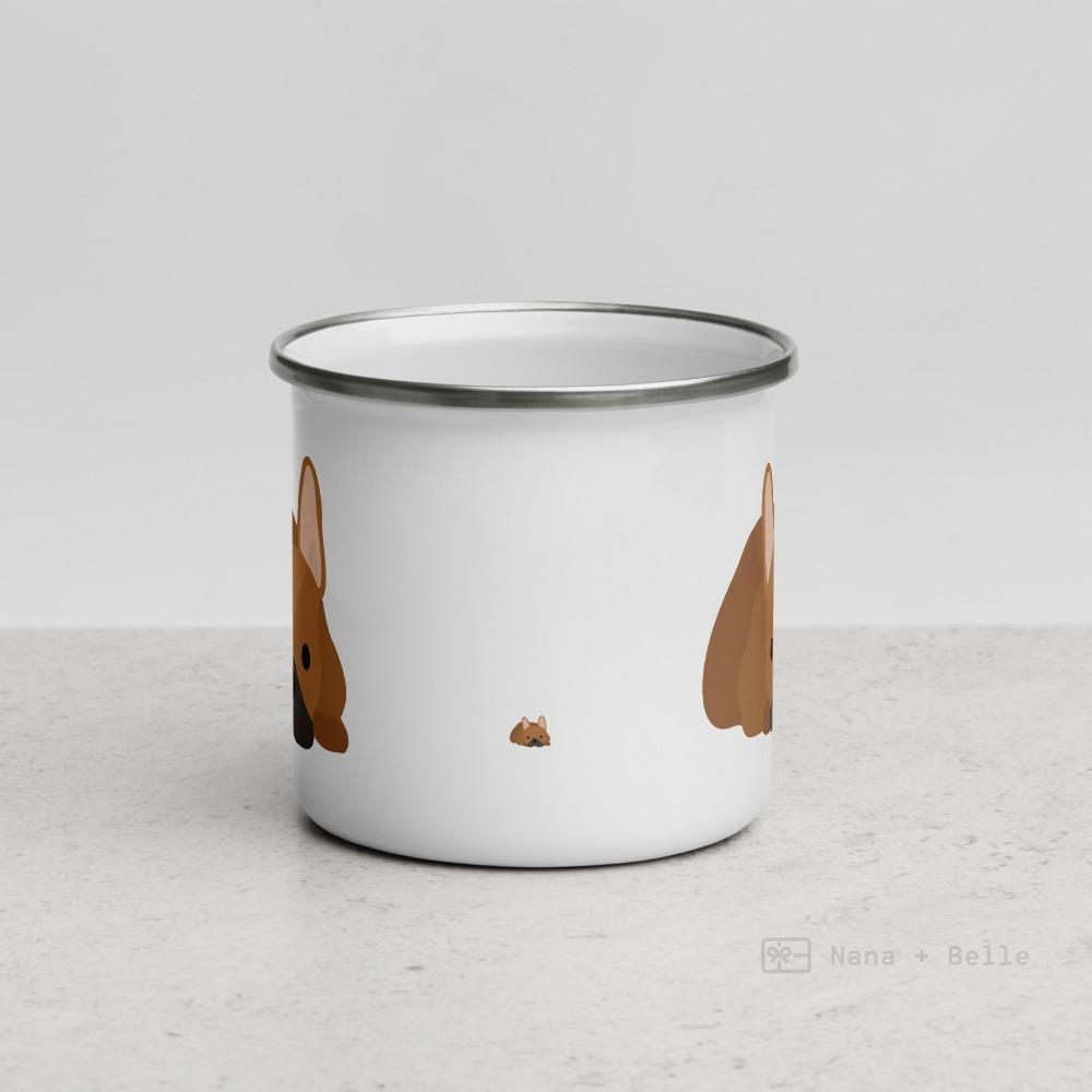 Red Fawn French Bulldog Frenchie Enamel Mug Mugs