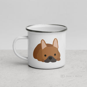 Red Fawn French Bulldog Frenchie Enamel Mug Mugs