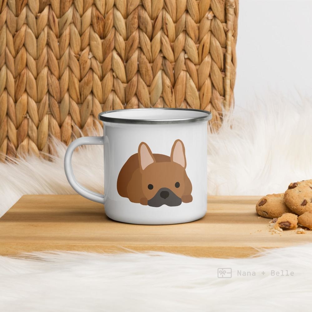 Red Fawn French Bulldog Frenchie Enamel Mug Mugs