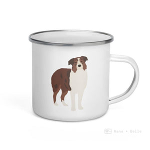 Red Tricolor Australian Shepherd Dog Enamel Mug / Cup