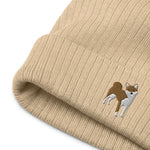 Load image into Gallery viewer, Shiba Inu embroidered ribbed knit beanie
