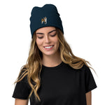 Load image into Gallery viewer, Shiba Inu embroidered ribbed knit beanie
