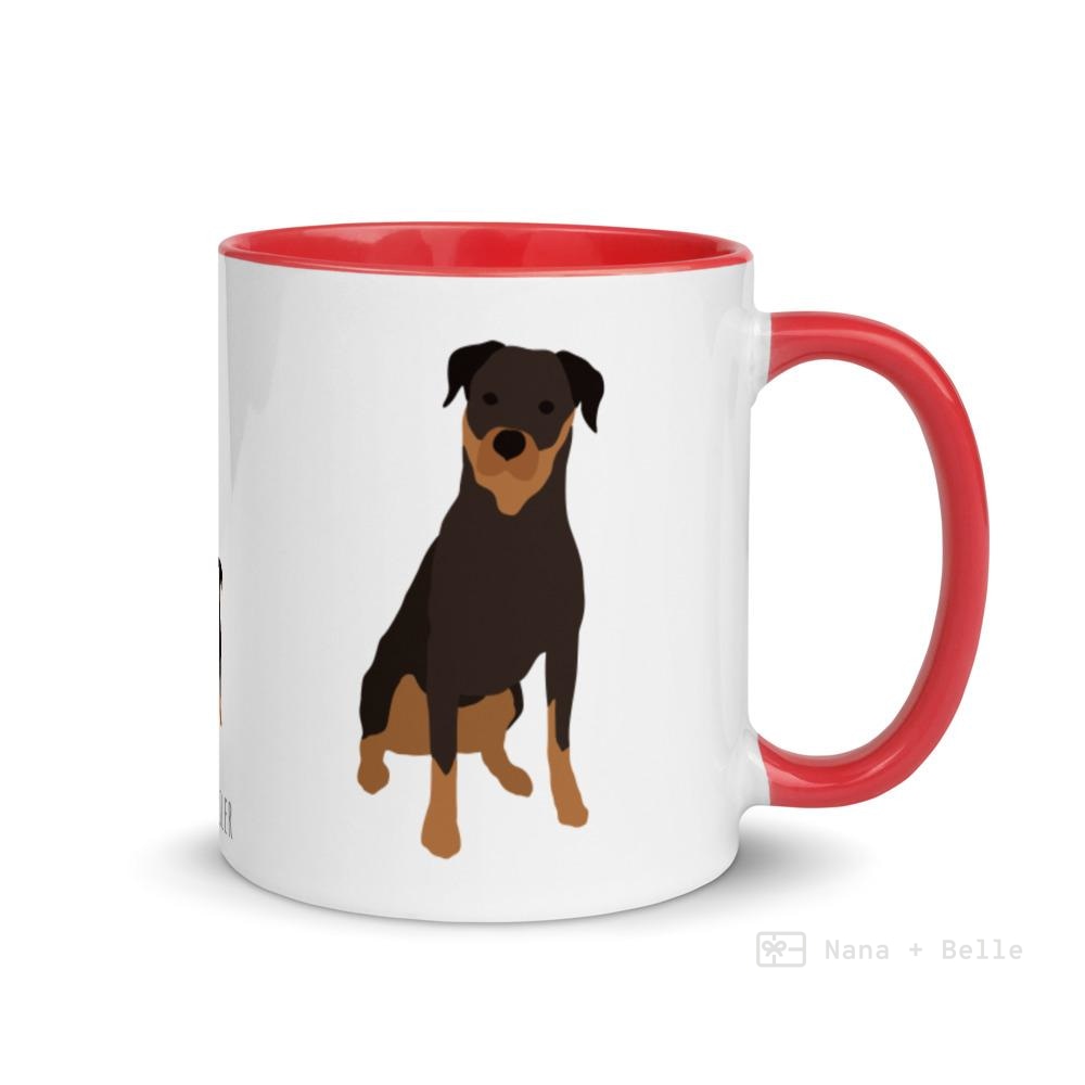 Rottweiler Mug With Color Inside Red