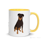 Load image into Gallery viewer, Rottweiler Mug With Color Inside Yellow
