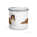 Load image into Gallery viewer, Sable Merle Rough Collie Enamel Mug Mugs
