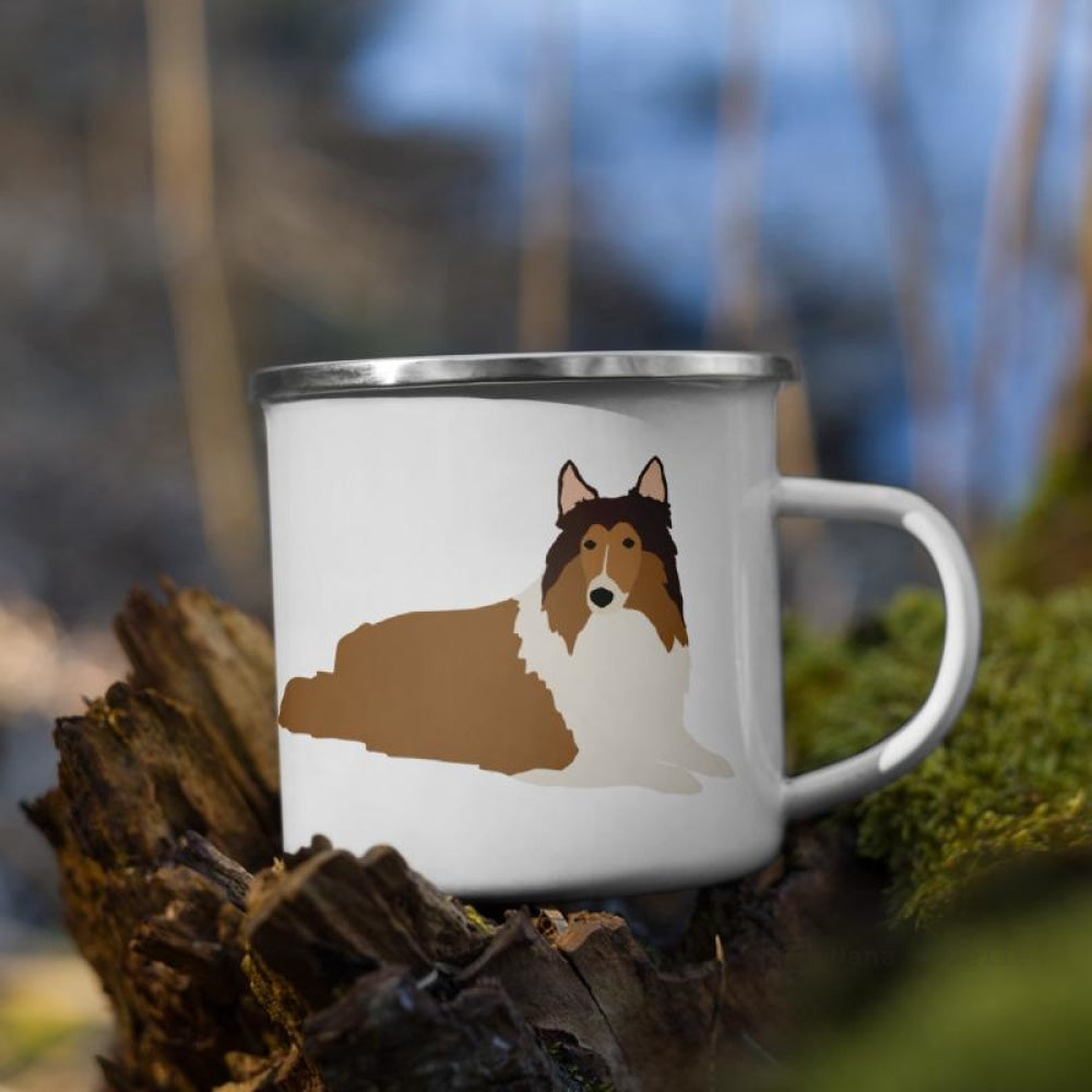 Sable Merle Rough Collie Enamel Mug Mugs