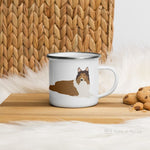 Load image into Gallery viewer, Sable Merle Rough Collie enamel mug, kids unbreakable cup, enamel mug, Sable Merle Rough Collie cup, chocolate mug - Nana + Belle
