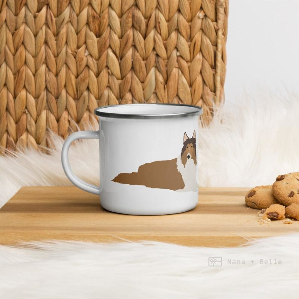 Sable Merle Rough Collie Enamel Mug Mugs