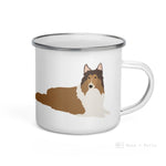 Load image into Gallery viewer, Sable Merle Rough Collie Enamel Mug Mugs
