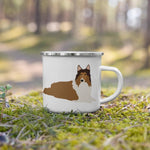 Load image into Gallery viewer, Sable Merle Rough Collie Enamel Mug Mugs
