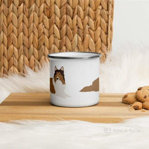 Sable Merle Rough Collie Enamel Mug Mugs