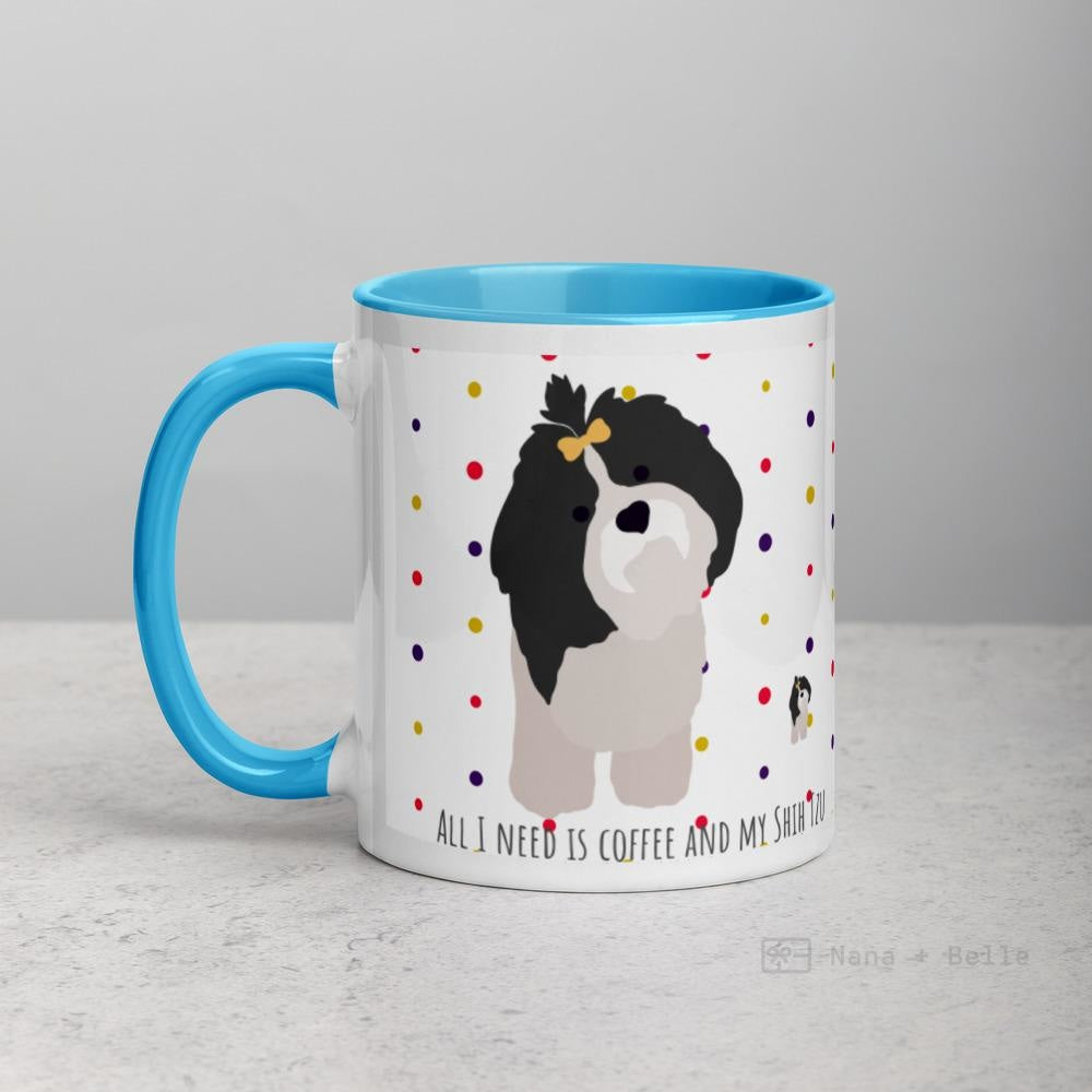 Shih Tzu Mug With Color Inside Blue Mugs