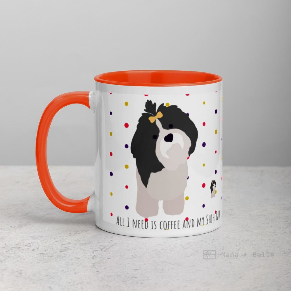 Shih Tzu Mug With Color Inside Orange Mugs