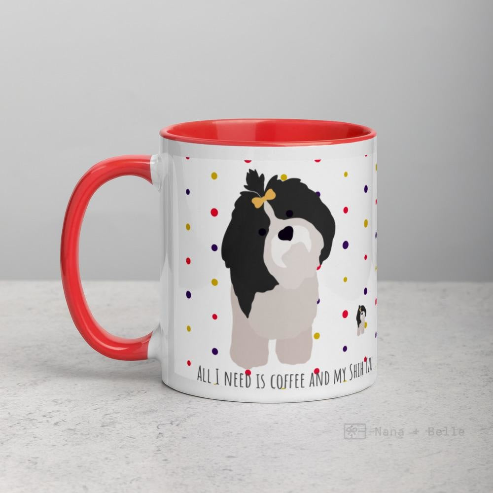 Shih Tzu Mug With Color Inside Red Mugs