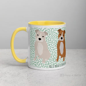 Staffordshire Bull Terrier Mug With Colour Inside Mugs