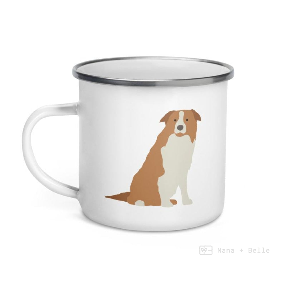 Grey Border Collie Dog Enamel Mug / Cup Mug