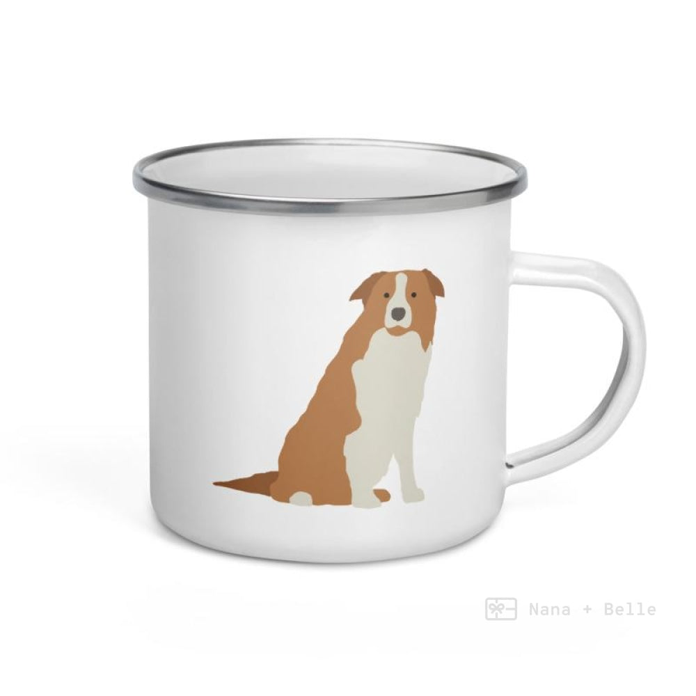 Grey Border Collie Dog Enamel Mug / Cup Mug