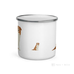 Grey Border Collie Dog Enamel Mug / Cup Mug